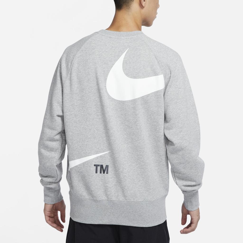 Nike Вязаный пуловер с большим логотипом Swoosh, мужские топы, серый DD6097-063