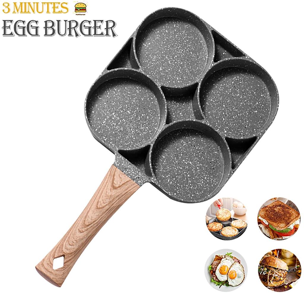 Egg Cooker Frying Pan,Pans 4-Cups Non-Stick Cookware Fried Egg Cooker,Pancake,Omelette Pan,Egg Poacher