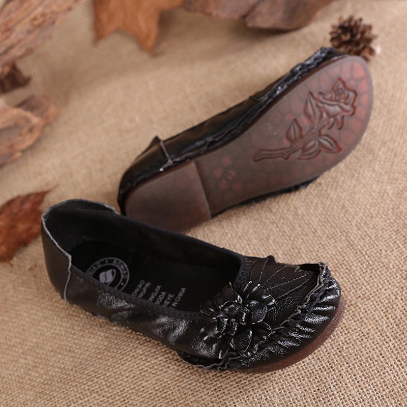 Женская обувь на плоской подошве из натуральной кожи, мягкие лоферы, женская повседневная обувь, однотонная винтажная женская обувь