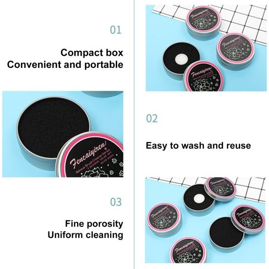 Очиститель для кистей для макияжа, коробка для чистки кистей для теней для век, румян, быстрое удаление цвета, металлическая коробка с переключателем