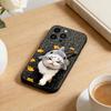 Забавный Милый Кот Чехол для Телефона Для iPhone 17 16 15 14 13 12 Max Plus Силиконовый Черный Чехол