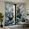 2 Pieces of High Definition Sea Sailboat Decorative Curtain Blue Tie Digital Printed Curtain Home Decoration Style Decoration Li