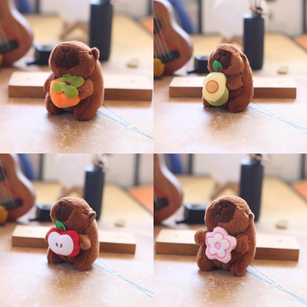 Adorable Cute Capybara Plush Keychain Stuffed Toy With Soft Short Fur Design