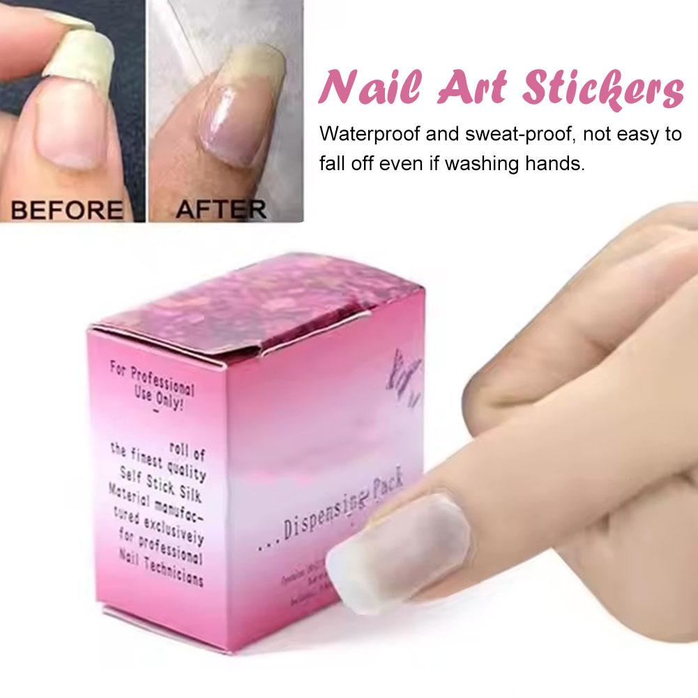 Новая самоклеящаяся шелковая бумага для ногтей, простые треугольные кончики пальцев, наращивание волокон поврежденного ногтя B N1P2