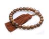 Nakago, Kyoto, Founded In 1885, Sendan Wood, 22 Beads, with Matching Lining, Rayon Tassel, and Prayer Beads Pouch (for Men, Suitable for All Sects)