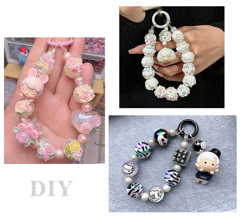 15mm Multi-color Eco-friendly Silicone Macaron Phone Chain & Keyring Jewelry DIY Kit