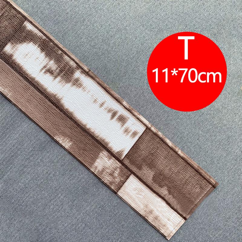 1шт пенопластовый настенный плинтус ПВХ 3D под дерево, наклейка на стену с талией, самоклеящаяся, противоударная