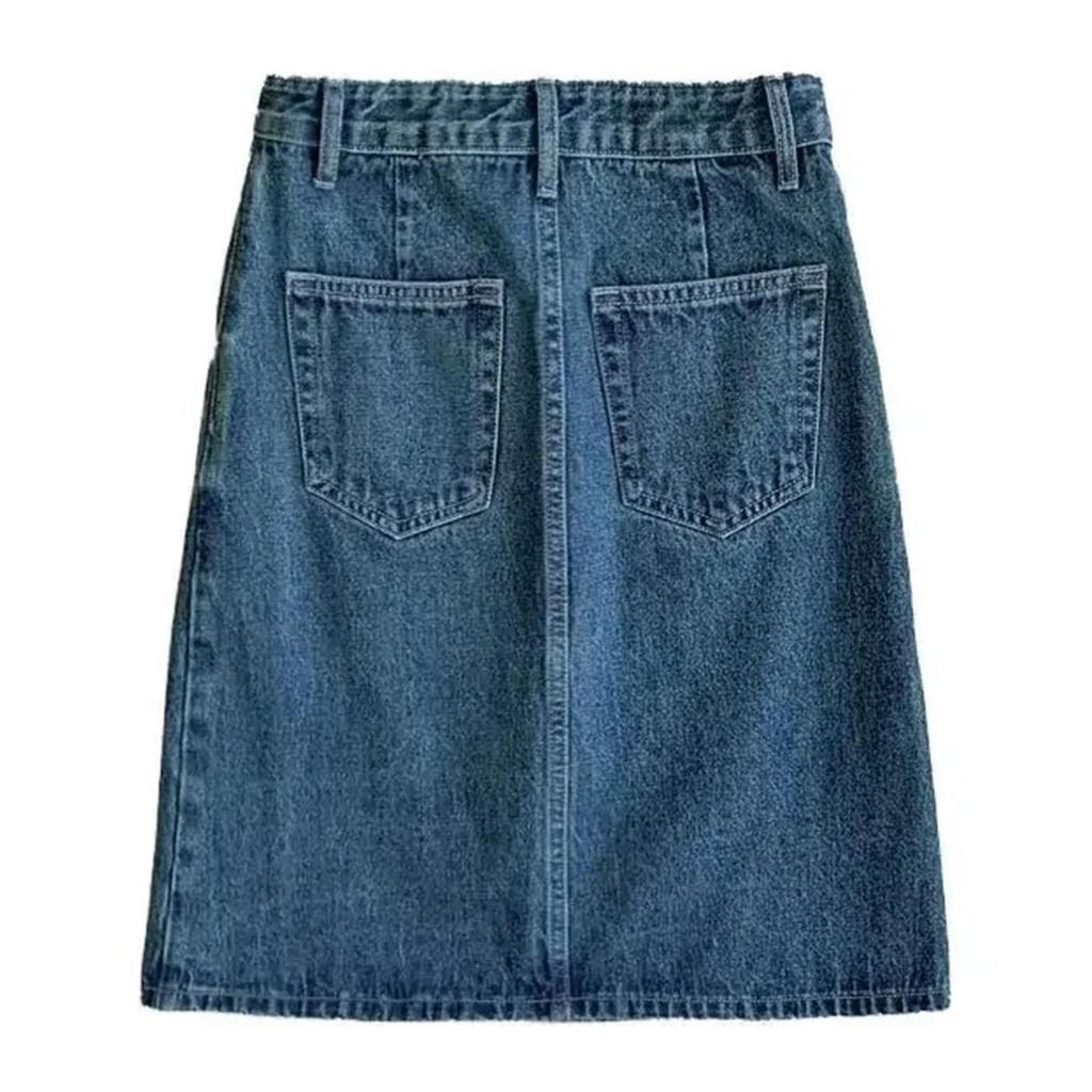 Женская джинсовая юбка карго с низкой посадкой на пуговицах, облегающая, с накладными карманами