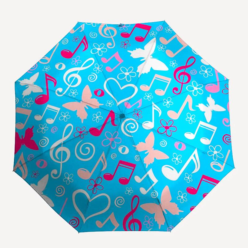 1pc Music Notes Butterfly Open/Close Folding Umbrella, All- Portable Umbrella for & Men, Stylish Accessory (Holiday Gift) 8-Rib yy251213141