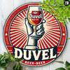 Металлическое Настенное Искусство Винтажный Duvel Алюминиевая Круглая Вывеска 8x8 Дюймов Домашний Декор Кухня Сад Офис Бар Настенное Украшение Легкая Установка