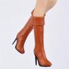 Accessories for for TBLeague Body For Normal Size Feet Fashion Sexy Beautiful Woman Leather Style Middle Boots High Heel Shoes Not Include Head and