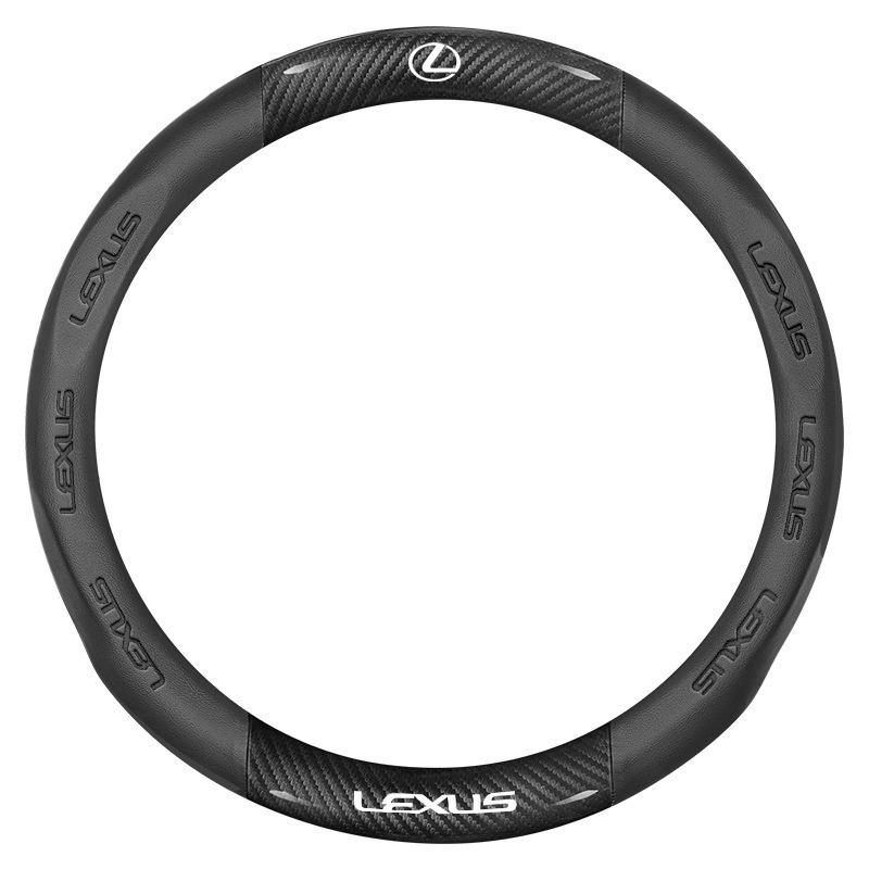 38cm Carbon Fiber Leather Car Steering Wheel Cover For Lexus F Sport ES200 ES300 RX300 LS500h GS300 IS300 CT200h UX300 LX570 GX