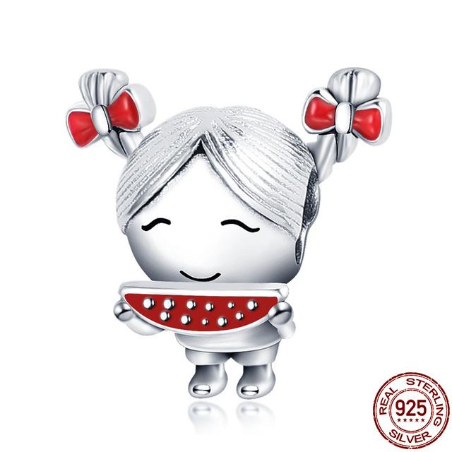 925 Sterling Silver Little Boy &Little Girl Charm Fit Sweet 3mm Bracelet &Bangle Making Fashion Diy Jewelry For Women