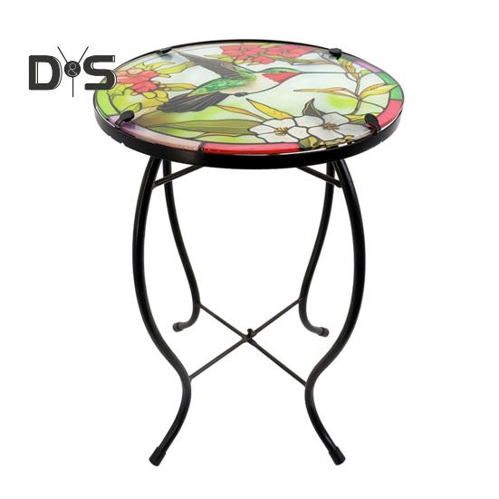 Металлический приставной столик диаметром 10,2 дюйма, круглый журнальный столик для патио, устойчивый к погодным условиям, подставка для цветочных горшков, вазы, для домашнего использования в помещении и на открытом воздухе