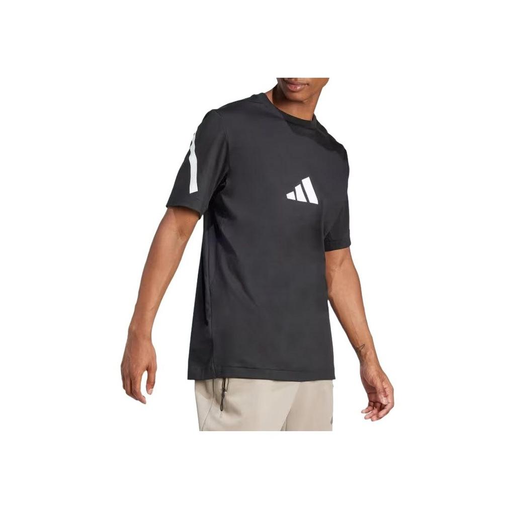 Adidas Short Sleeve Logo Print Crew Neck T-Shirt Men Tops Black JC7920