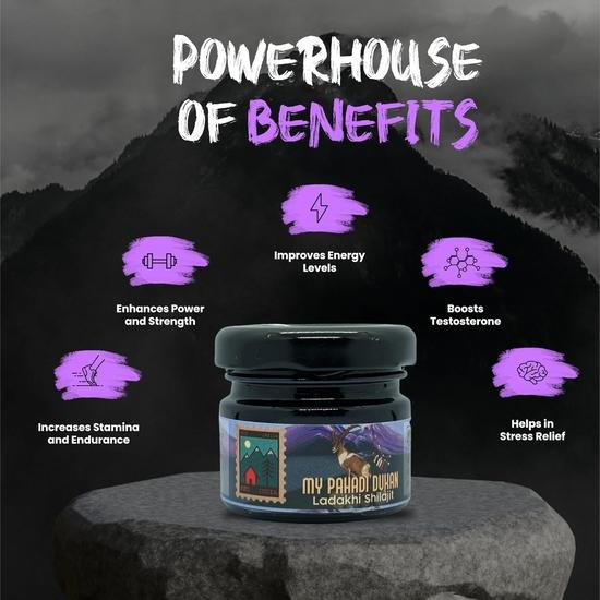 MY PAHADI DUKAN 100% чистое ладакхское мумие 40 г | Настоящее гималайское мумие для повышения выносливости, силы и выносливости | Протестировано в лаборатории