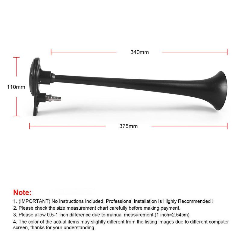 12V Car Truck Horn Trumpet Sound Signal Air Horn Tweeters Super Loud Metal Universal Single Compressor 180 Hertz Moto Boat