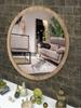 Декоративное круглое зеркало для ванной комнаты, деревянное дизайнерское зеркало для коридора, гостиной, кухни, туалета, офисное зеркало 50 см
