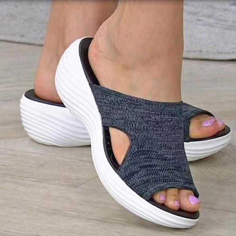 Женские сандалии, новые летние сандалии с мягкой подошвой на танкетке Chaussure Femme, повседневная летняя обувь на низком каблуке для женщин, роскошные шлепанцы