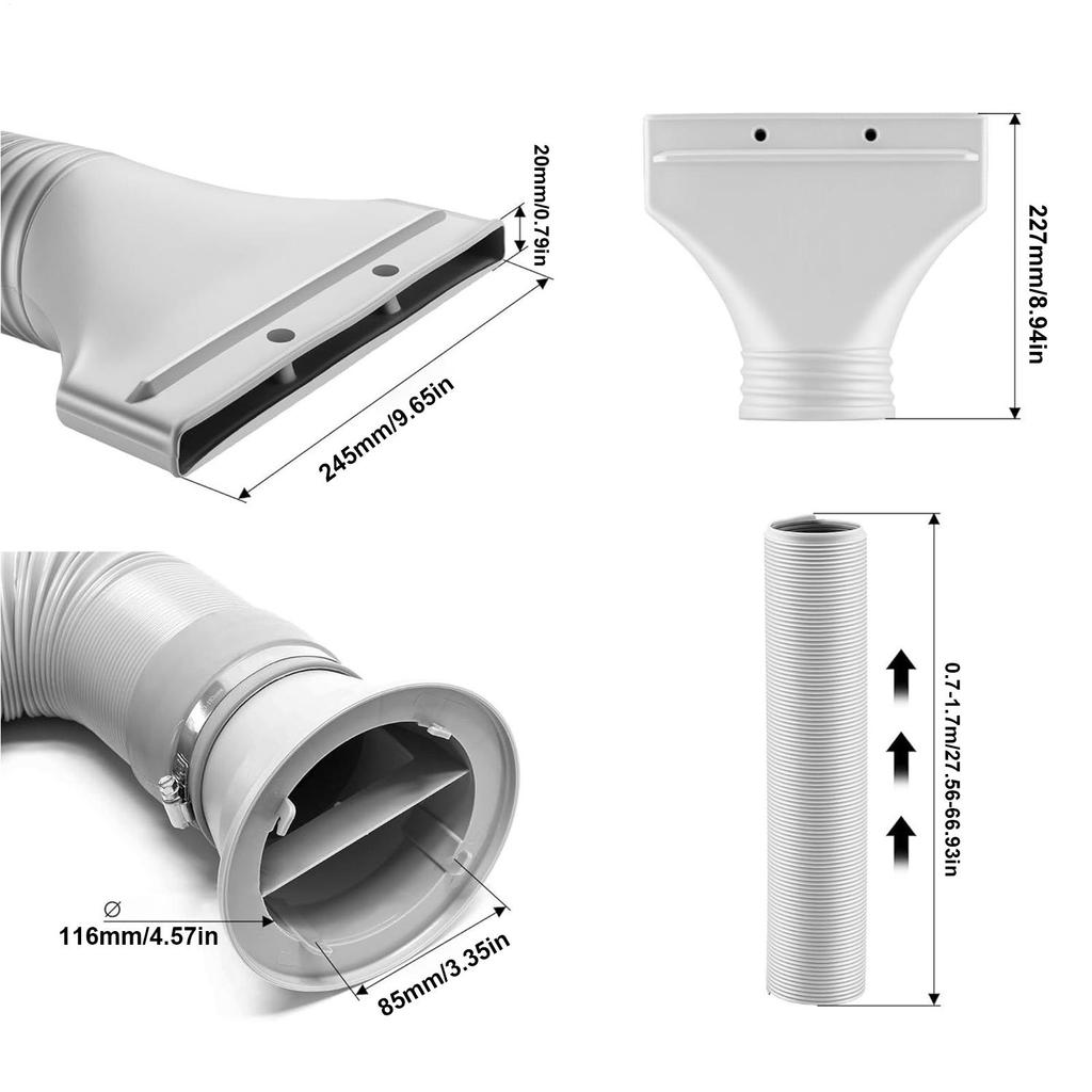 Portable AC Window Hose Kit Portable Air Conditioner Exhaust Hose Extension Ventilation Replacement Adapter For Bedroom Study