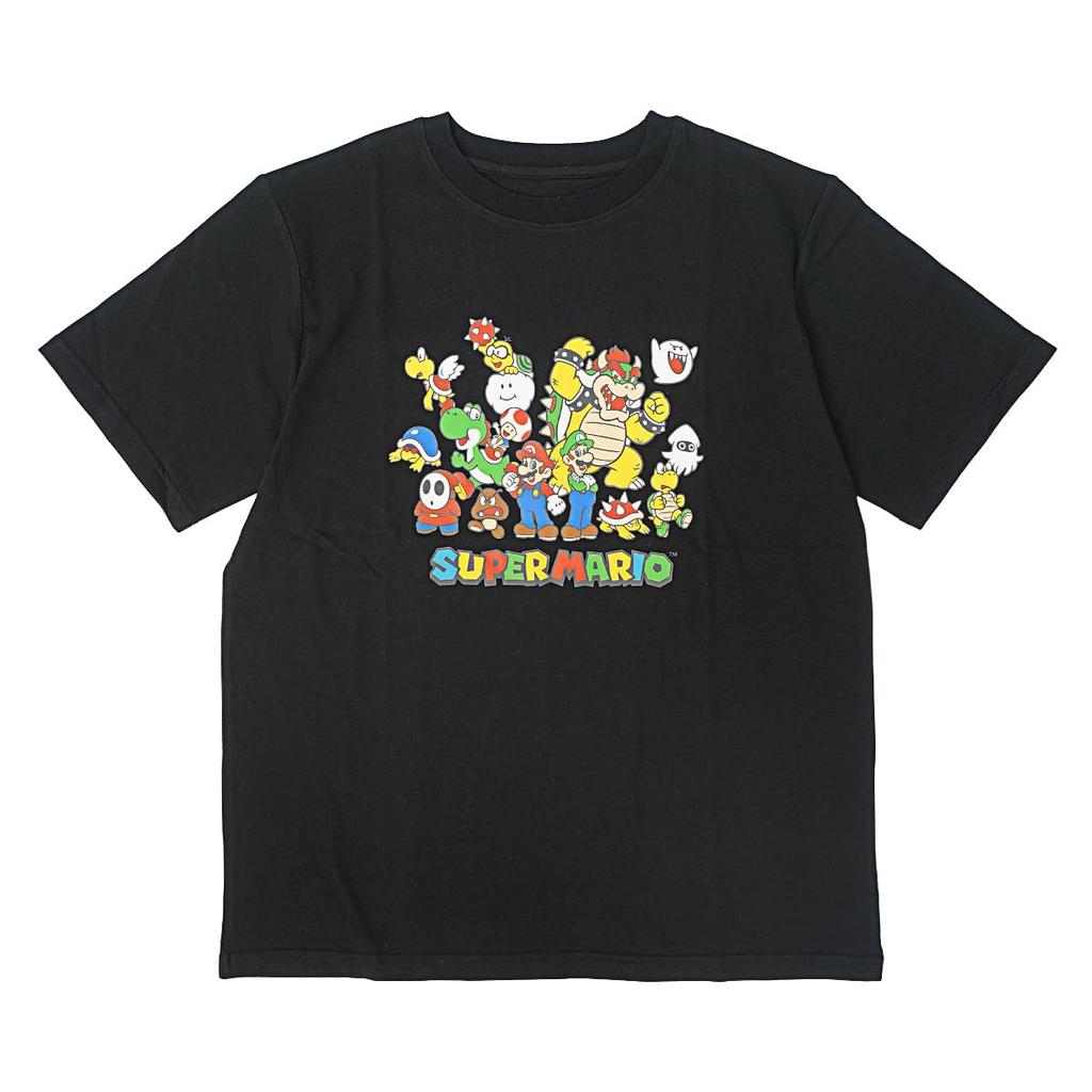 Super Mario All Stars Short Sleeve Goods Mario Luigi Yoshi Black [Fine Plus] T-shirt Men's
