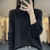 HNXC Autumn and Winter Knitted Sweater, Women's POLO Neck Solid Color Long-sleeved Sweater, Loose Solid Color Knitted Base Layer