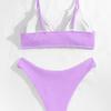 European and American Solid Color Two-Piece Bikini Swimsuit - Sexy Fashion Beachwear