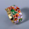 Classic Ladies Rings Colorful Flower Rings Handmade Enamel Wedding Rings Dripping Enamel Jewelry Rings Butterfly Rings