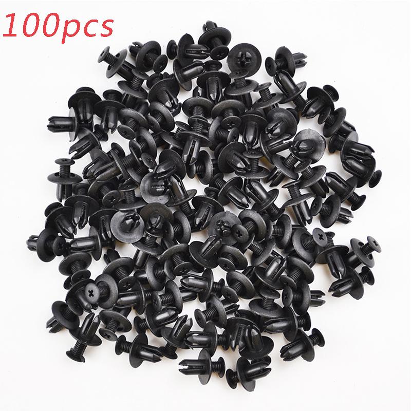 100Pcs 8mm Auto Fastener Clip Plastic Clips Remove Retain Rivets For Cars Fasten Bumper Door Trim Fitting Disassembly Car Tool