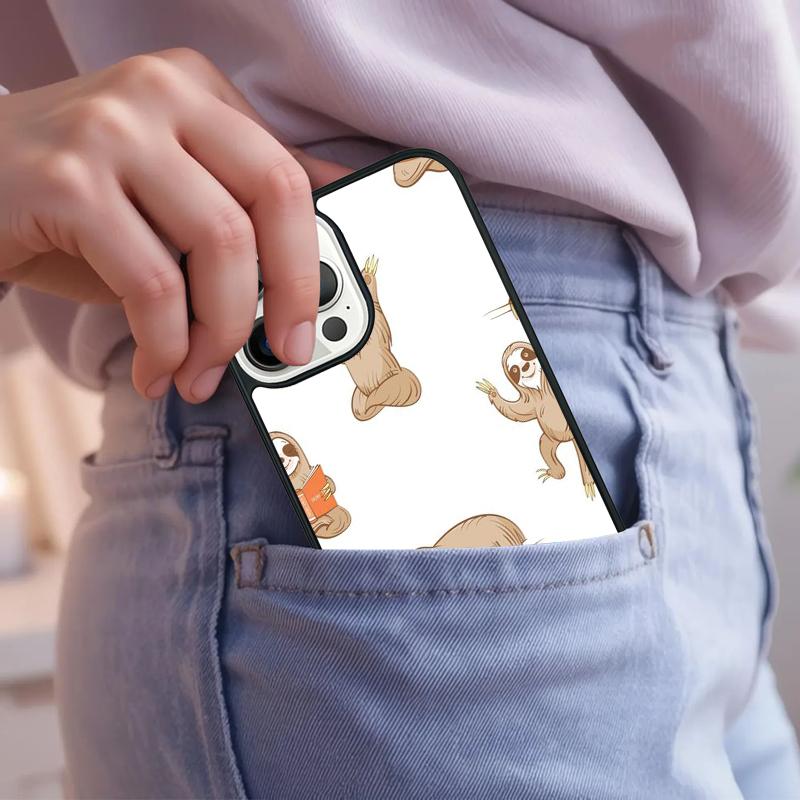 Kawaii Cute Sloth Phone Case For IPhone 18 17 Air 15 16e 14 13 Pro Max Coque 12 11 Pro Max PLUS cover