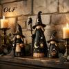 Retro Witch Decorations for Shelves Halloween Wooden Ornaments, Distressed Figurines, Tabletop Indoor Holiday Party Ornaments Decoration with Pumpkin
