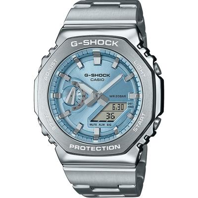 Мужские часы G-SHOCK GM-2110D-2AJF [G-SHOCK цифровая аналоговая комбинированная модель] круглые серебристые