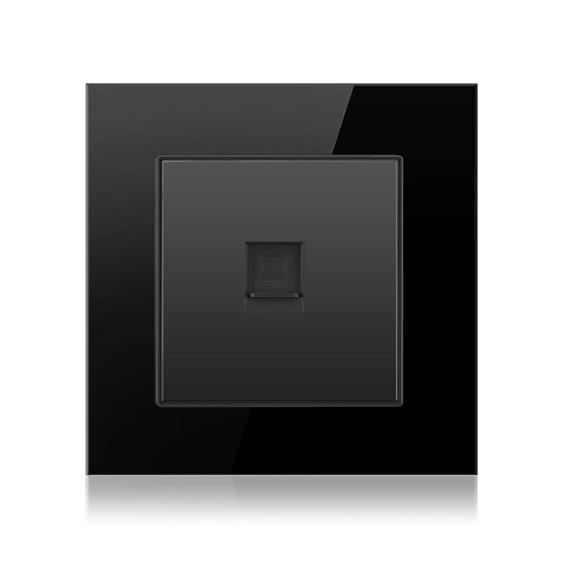 Cat6 Rj45 настенная розетка сетевая розетка с телевизором настенная двойная розетка для передачи данных телефонная панель из закаленного стекла настенная компьютерная сетевая розетка