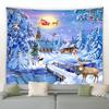 Home Decor Art Wall Hanging Dorm Bedroom Living Room Christmas Tapestry Santa Christmas Tree Ball Gift Fireplace Decoration
