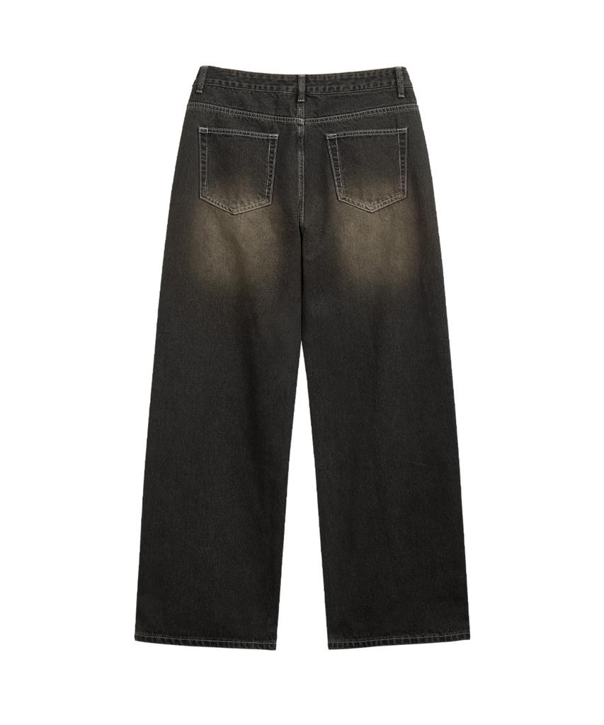 NTET Basic Washing Denim Pants (Dark Black)