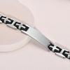 Titanium Steel Silicone Curved Bracelet for Men - Engravable Jewelry Accessory