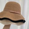 Fashionable Breathable Wave Edge Sun Hat With Bow Tie For Women Spring Summer Lightweight Sunscreen Bucket Hat