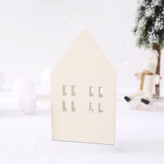 Wood Craft Eco-friendly Unique Design No Glitch Nordic Style Miniature Christmas Decor Good Texture Small House Wooden Craft Household Supply
