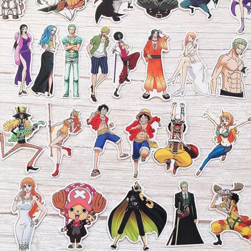 Наклейка One Piece Король Пиратов Аниме Персонаж Водонепроницаемые Наклейки One Piece для Воды День Рождения Милый Мультяшный Набор Наклеек-Наград, Наклейки, Гитара,