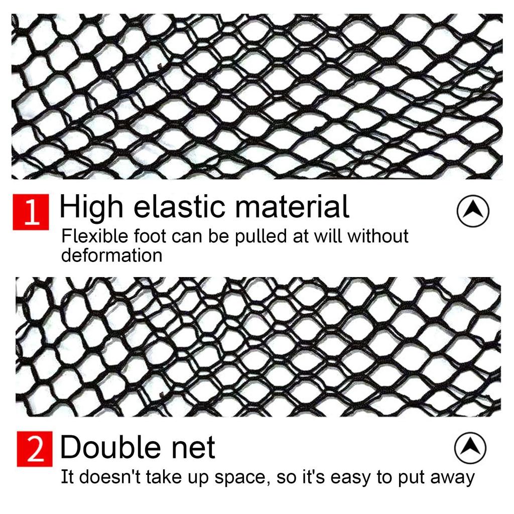 Trunk Mesh Cargo Net, Pickup with Hooks Elastic Cargo Net for Truck Bed -