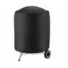 BBQ Cover Outdoor Dust Waterproof Weber Heavy Duty Grill Cover Rain Protective Outdoor Barbecue Cover Round Bbq Grill Black