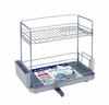 Asvel Vertical and Horizontal Double Coat Dish Drainer Slim Silver 5533 2-Tier "N-Pose"