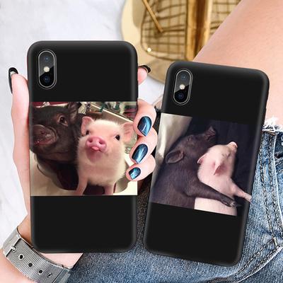 Ультратонкий мягкий чехол iPhone Samsung Huawei Honor Xiaomi Redmi с симпатичной свинкой