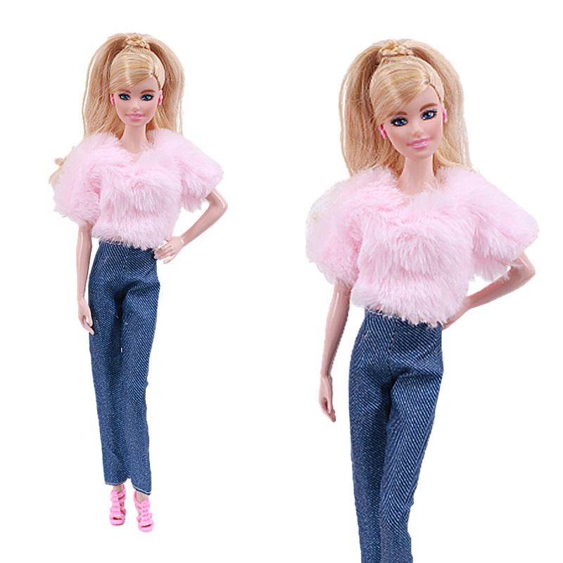 Плюшевый жилет + платье для куклы Барби 30 см, одежда, аксессуары, 1/6 BJD, игрушки для девочек, подарок на день рождения