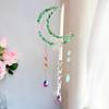 Butterfly  Moon Crystal Suncatcher with Natural Gemstone Chips Rainbow Prism Window Hanging Ornament