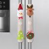 Christmas Home Decoration Items Santa Claus Snowman Elk Linen Refrigerator Handle Stick Microwave Oven Handlebar Cover