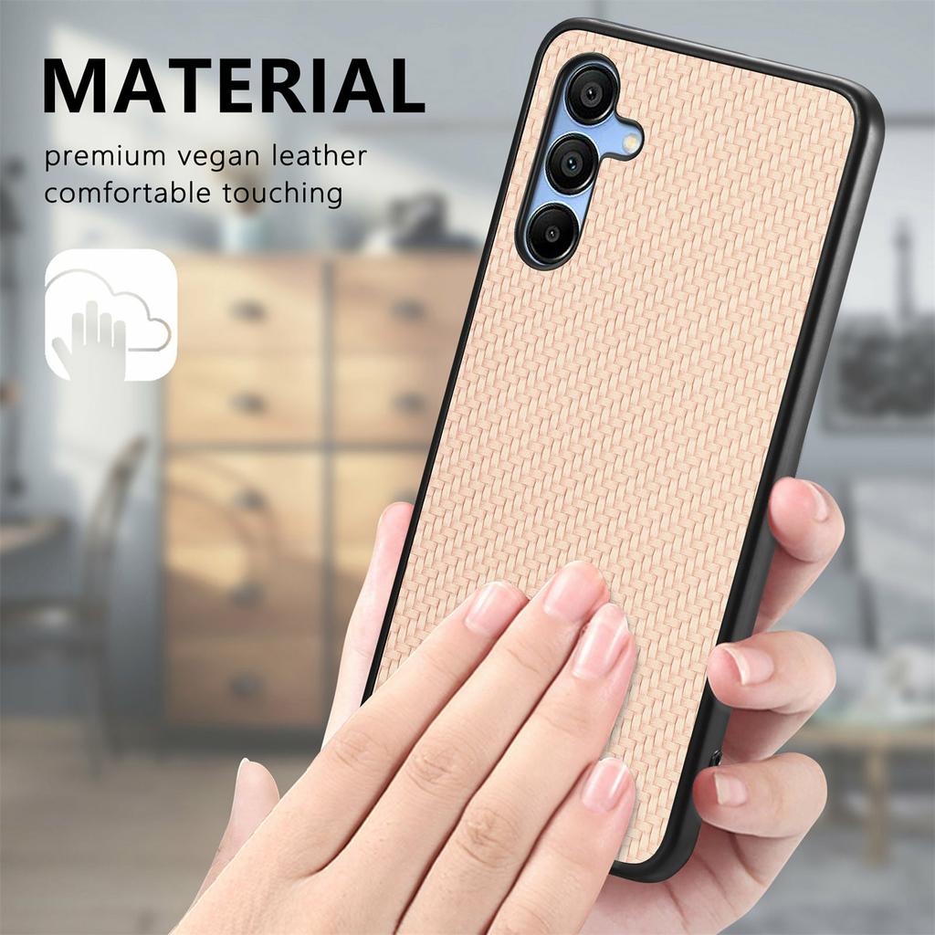 For Samsung Galaxy A16 4G/5G Case Carbon Fiber Texture PU+PC+TPU Phone Cover