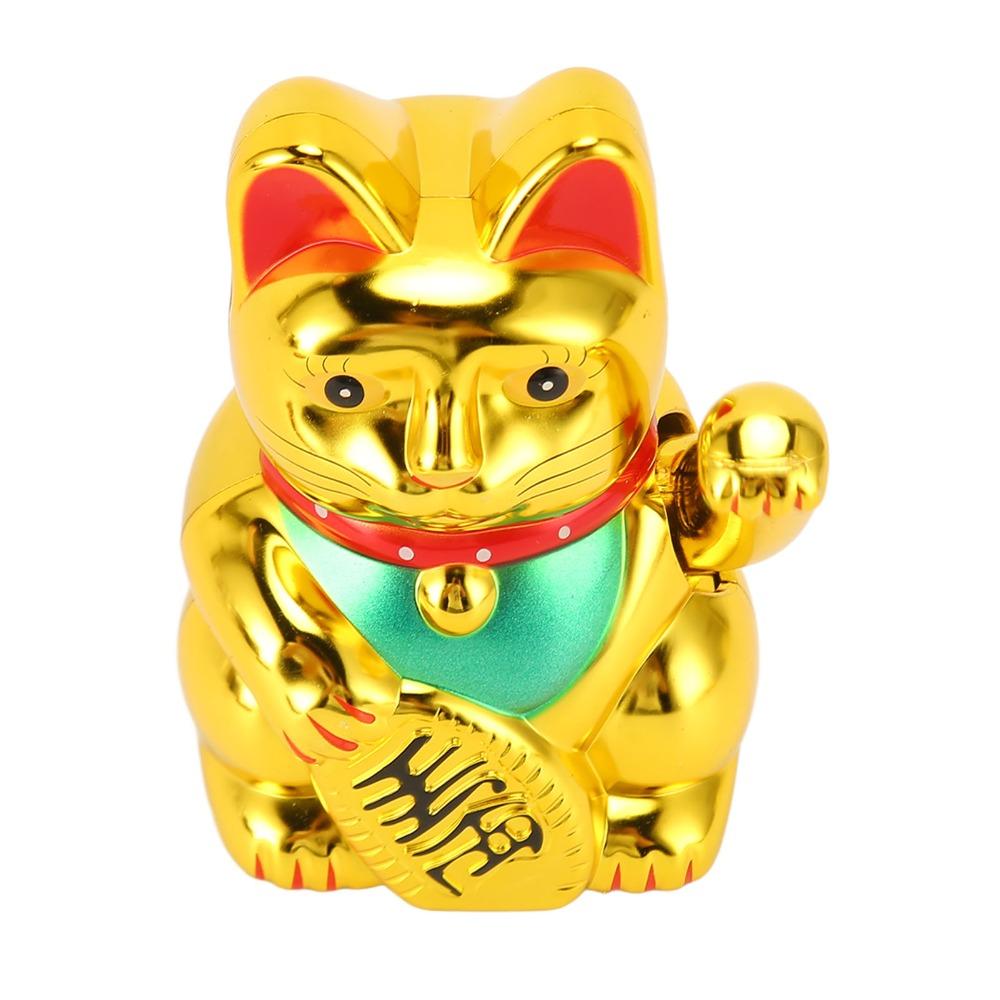 Plastic Feng Shui Fortune Cat golden Car Dashboard Cat Ornament Car Interior Ornament