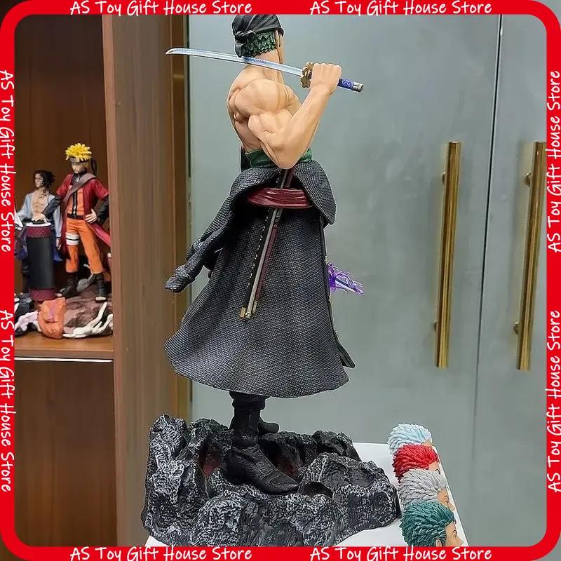 One Piece Ророноа Зоро 50 см 5 сменных голов Аниме Коллекционная статуэтка Модель Фигурка Украшение Взрослая игрушка Подарки