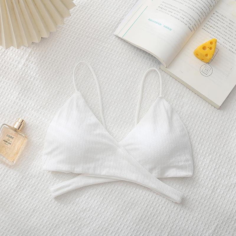 Cross-Back Spaghetti Strap Tube Top with Chest Pads - Sexy Strapless Hollow-Out Base Layer for Women